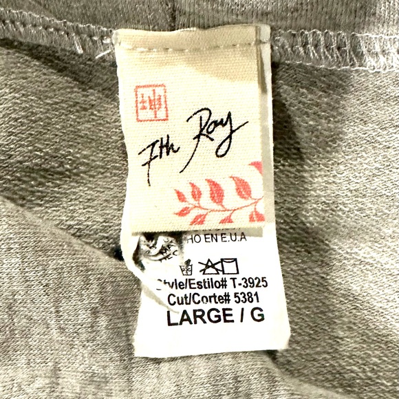 EUC 7th Ray Gray Cam Accent Hooded Long Sleeve Top - Picture 11 of 15